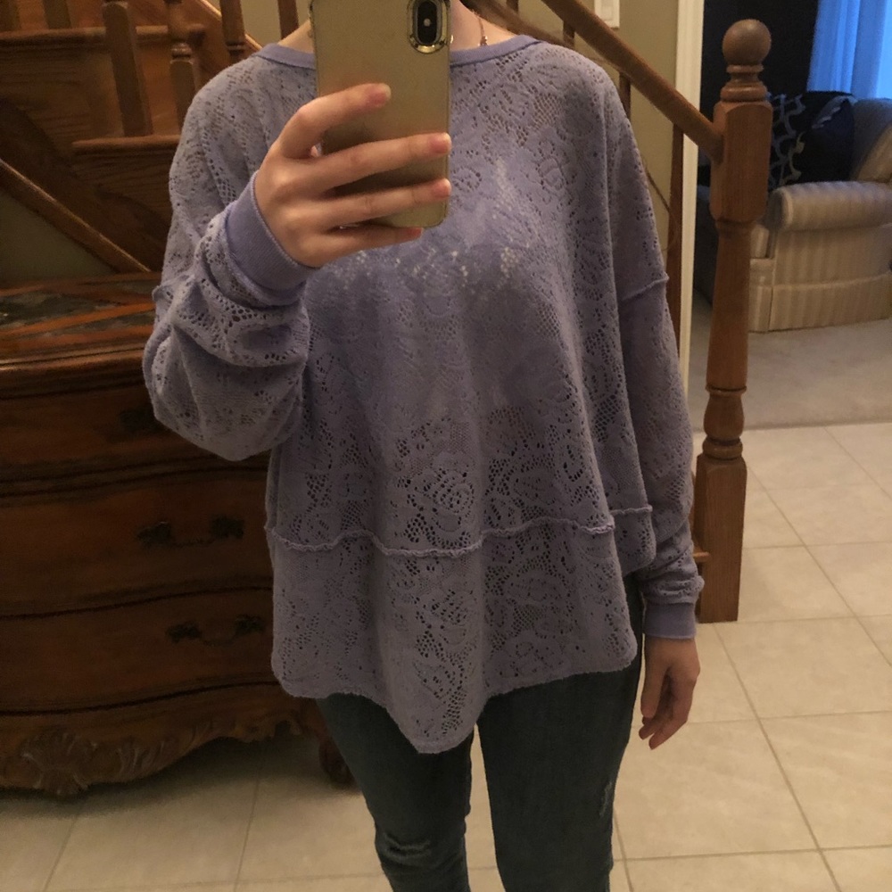 Free people lace oversized shirt